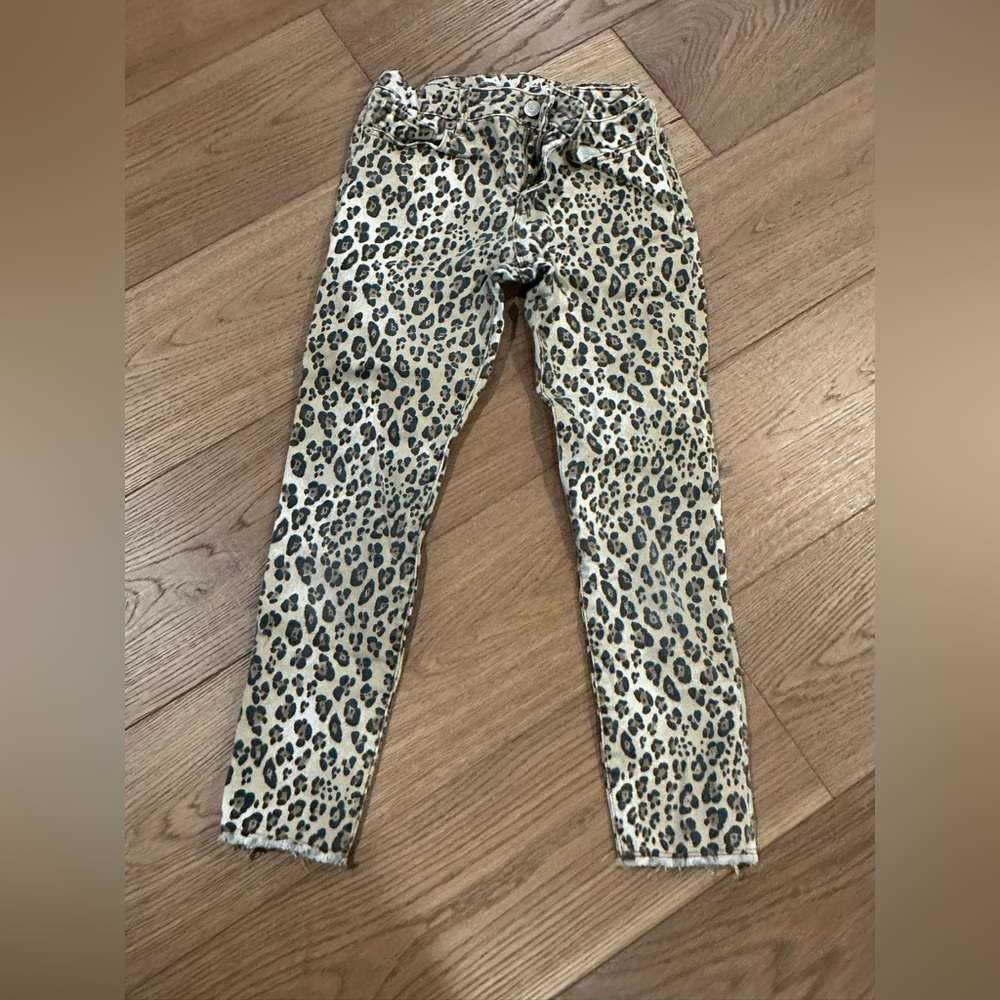 Gap Kids Animal Print Raw Hem Ankle Jeans